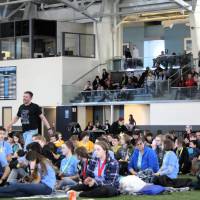 Students sitting down for the award ceremony